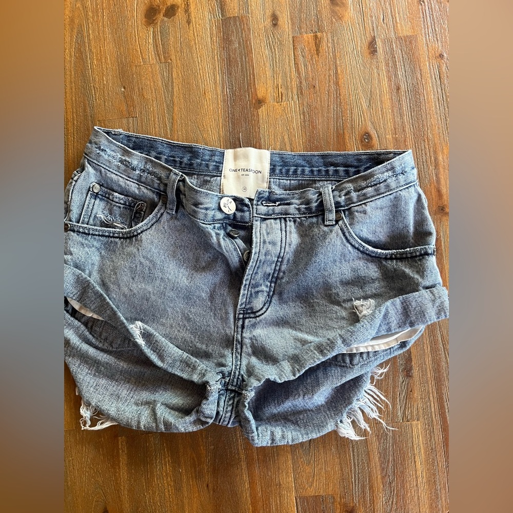 blue denim one teaspoon shorts